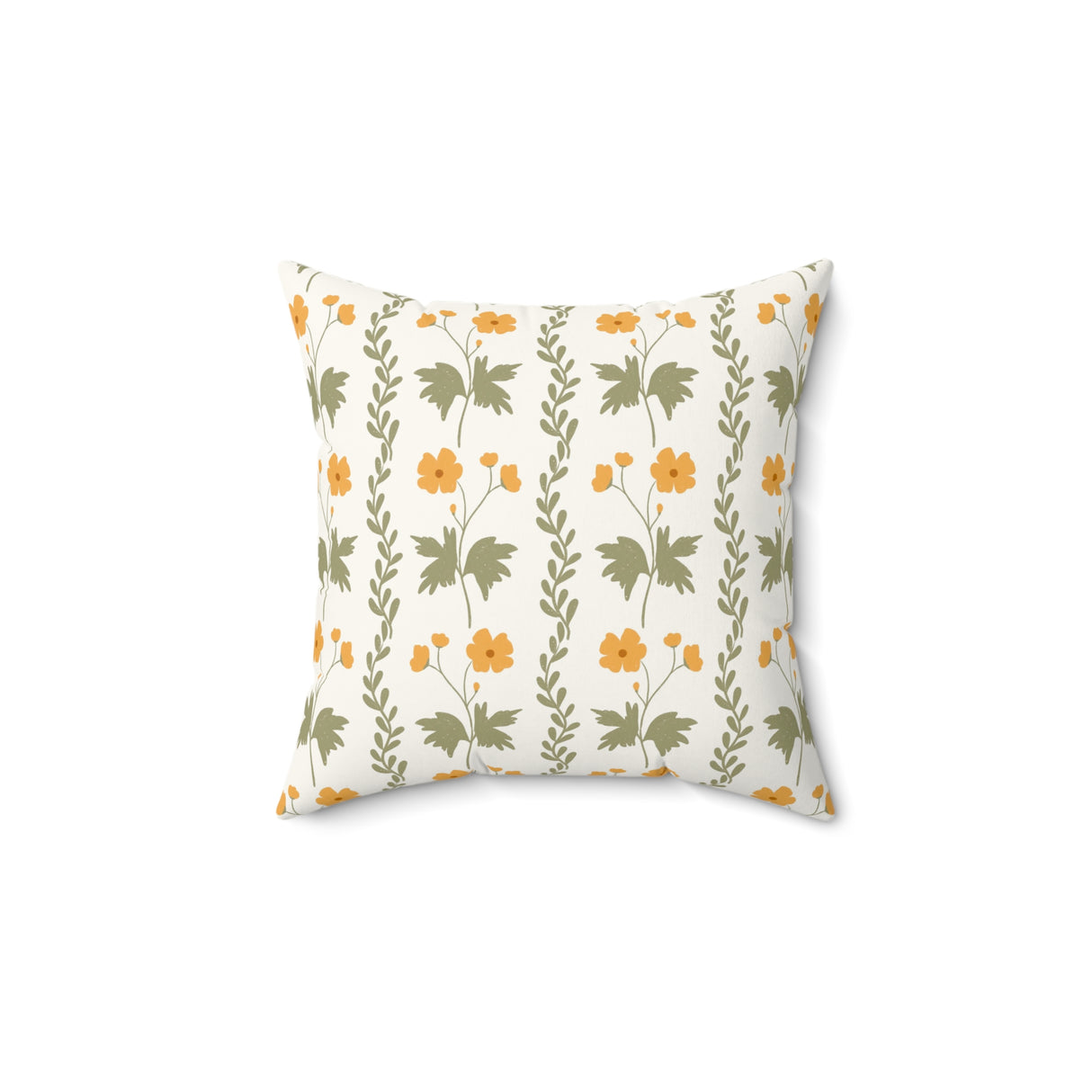 Golden Meadow Charm Square Pillow