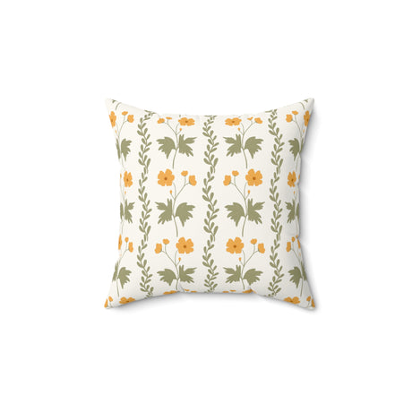 Golden Meadow Charm Square Pillow