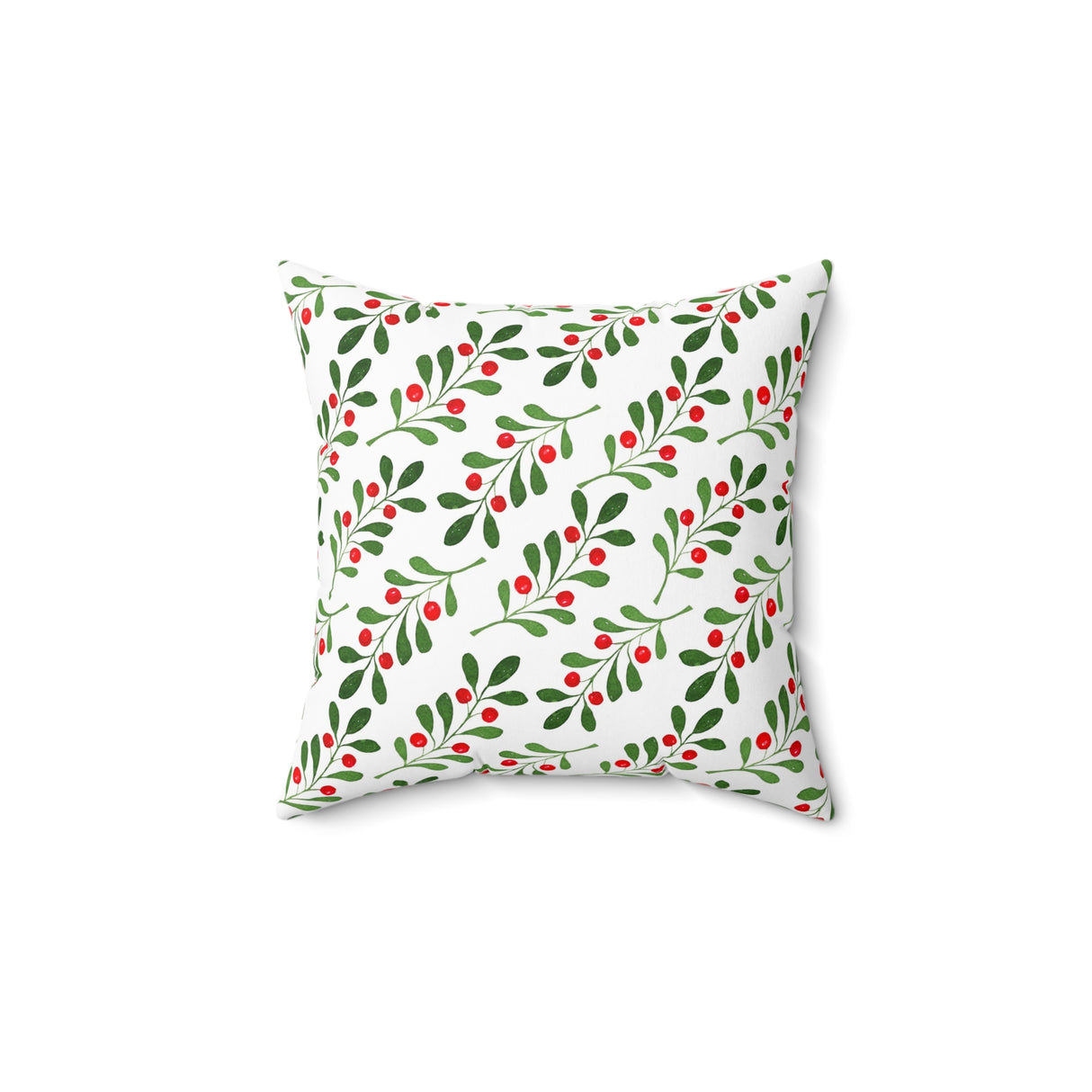 Festive Mistletoe Charm Square Pillow