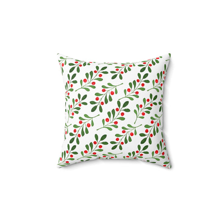 Festive Mistletoe Charm Square Pillow