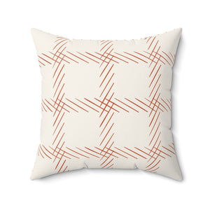 Modern Linear Rust Square Pillow