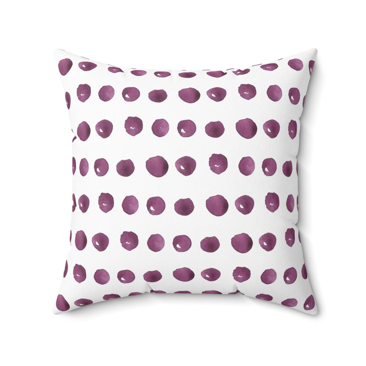 Watercolor Plum Dots Square Pillow