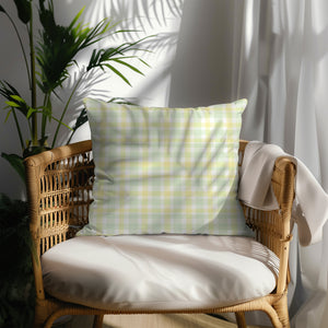 Soft Spring Plaid Square Pillow