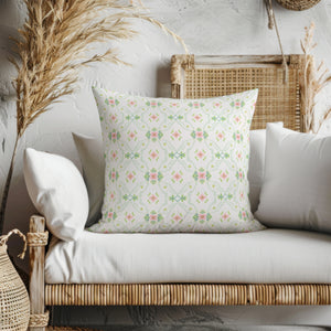 Romantic Trellis Floral Square Pillow