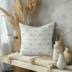 Romantic Trellis Floral Square Pillow