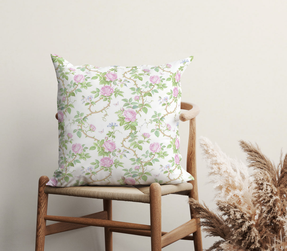 Romantic Rose Garden Square Pillow