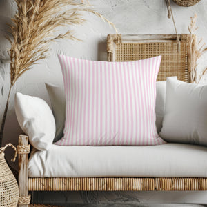 Minimalist Blush Pinstripe Square Pillow