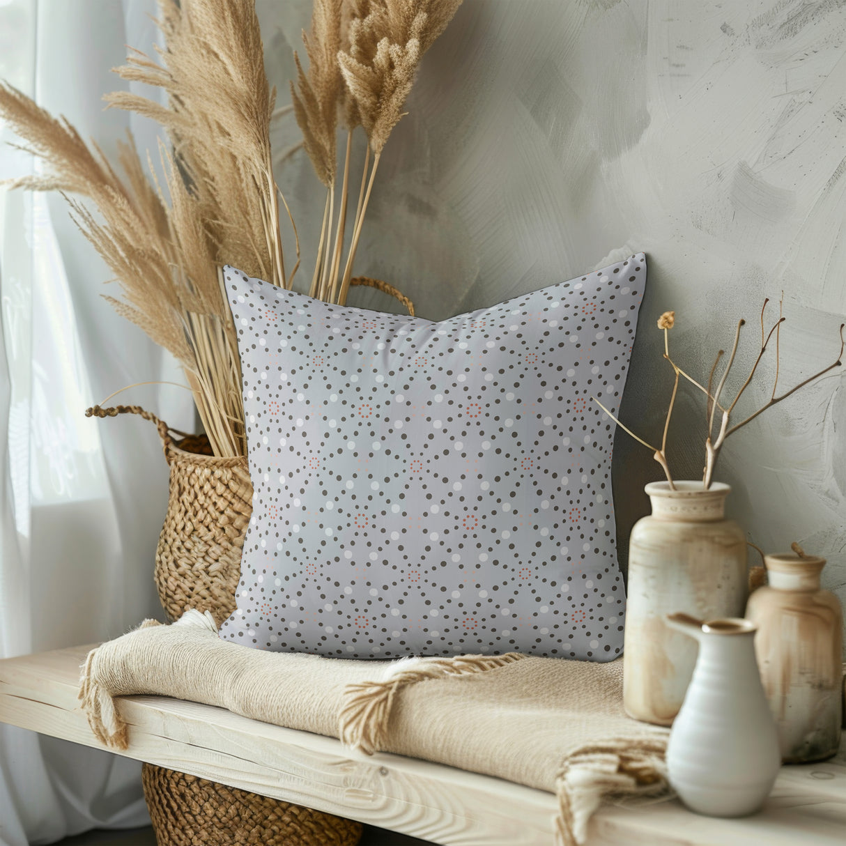 Urban Elegance Dotted Square Pillow