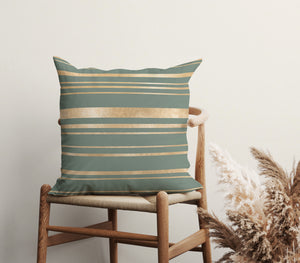 Elegant Gold Stripe Square Pillow