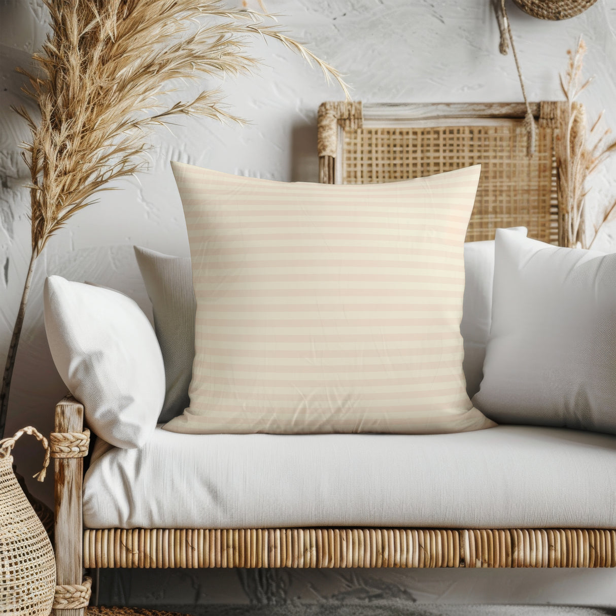 Soft Striped Elegance Square Pillow