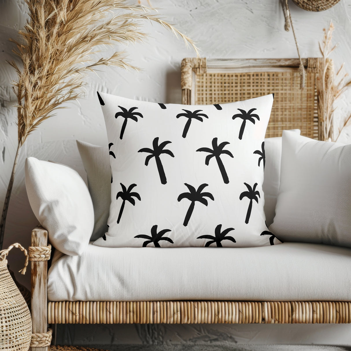 Bold Palm Charm Square Pillow