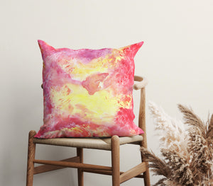 Radiant Watercolor Glow Square Pillow