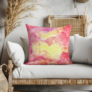 Radiant Watercolor Glow Square Pillow