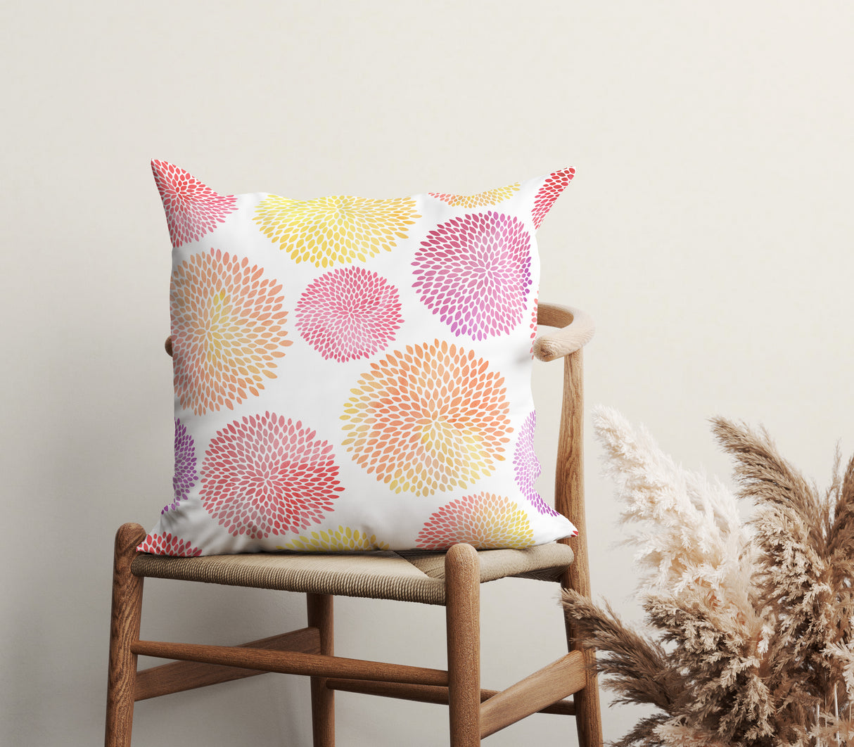 Floral Burst Radiance Square Pillow