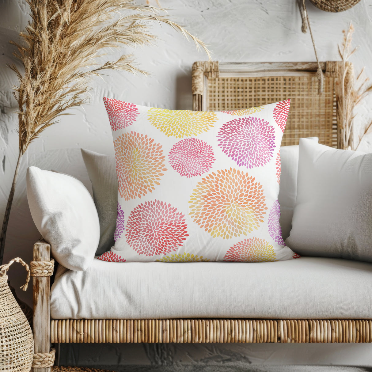 Floral Burst Radiance Square Pillow