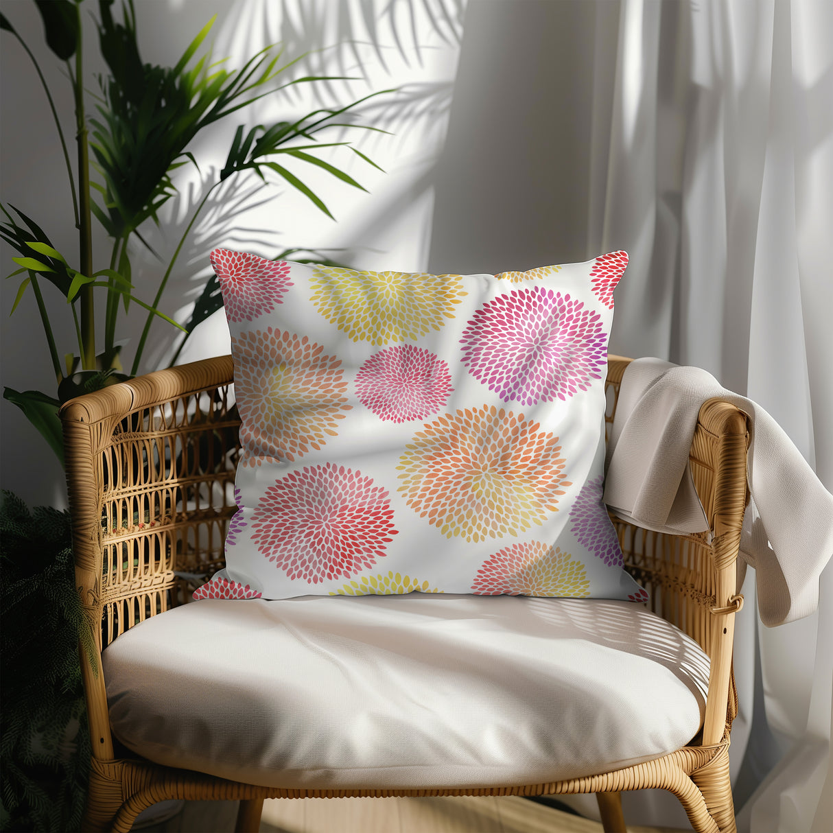 Floral Burst Radiance Square Pillow