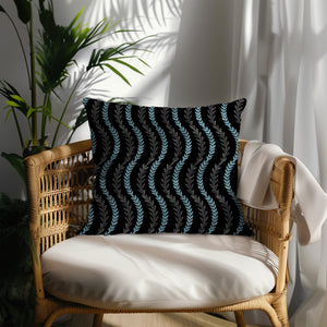 Wavy Vine Elegance Square Pillow