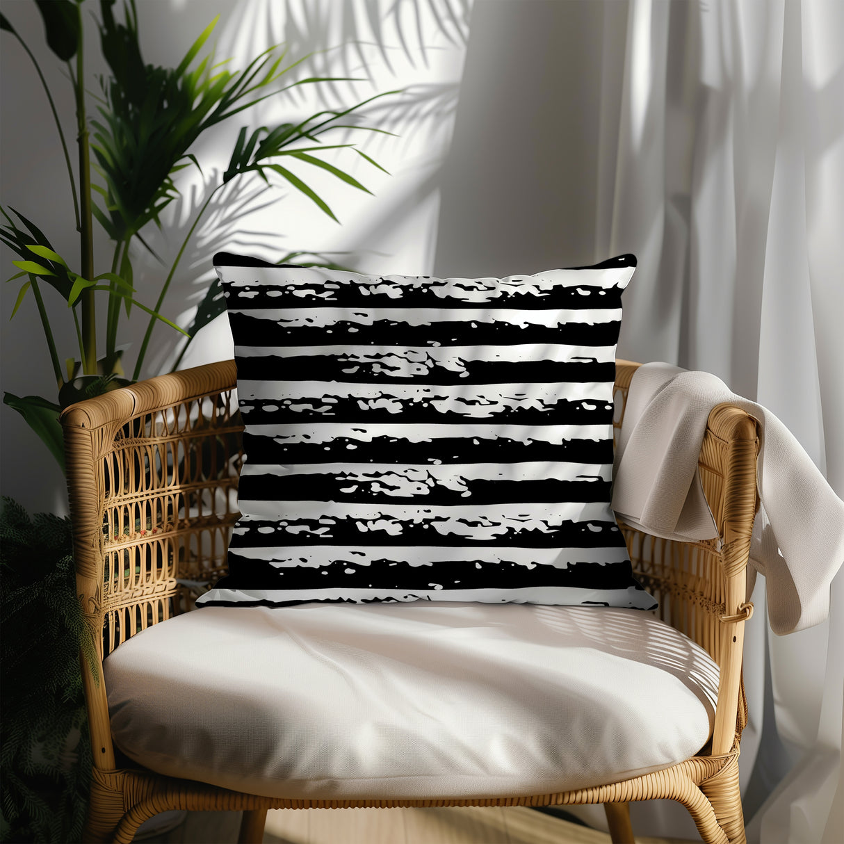 Bold Brush Stripes Square Pillow