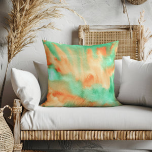 Vibrant Watercolor Flow Square Pillow