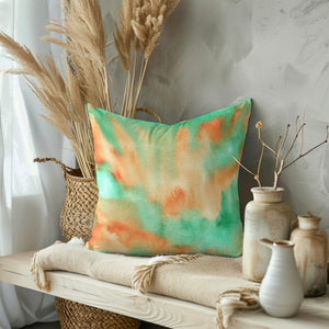 Vibrant Watercolor Flow Square Pillow