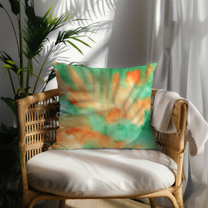 Vibrant Watercolor Flow Square Pillow