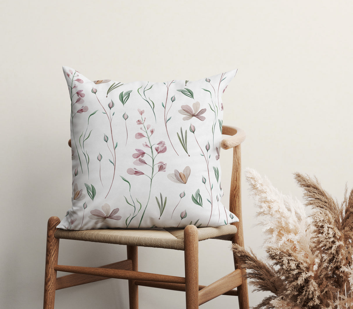 Delicate Blossom Charm Square Pillow