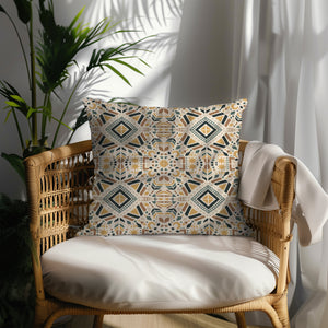 Geometric Desert Glow Square Pillow