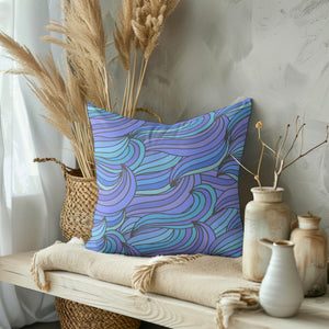 Abstract Ocean Flow Square Pillow