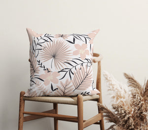 Soft Blush Botanicals Square Pillow