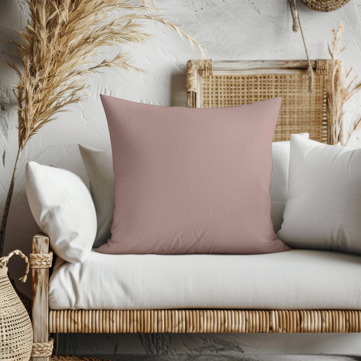 Elegant Blush Accent Square Pillow