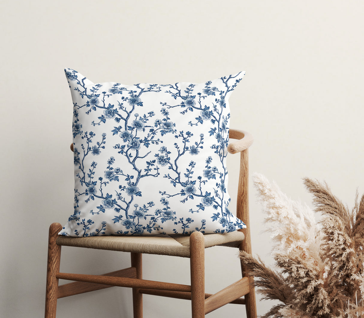 Indigo Elegance Square Pillow