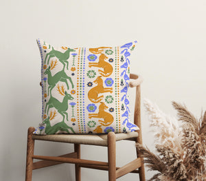 Folk Art Harmony Square Pillow