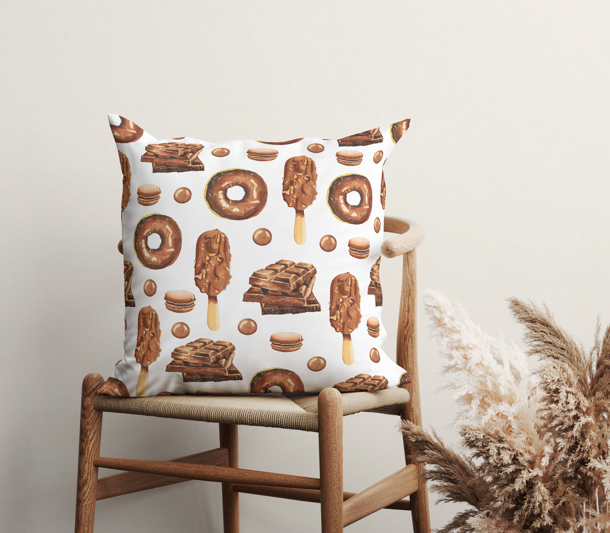 Sweet Chocolate Bliss Square Pillow