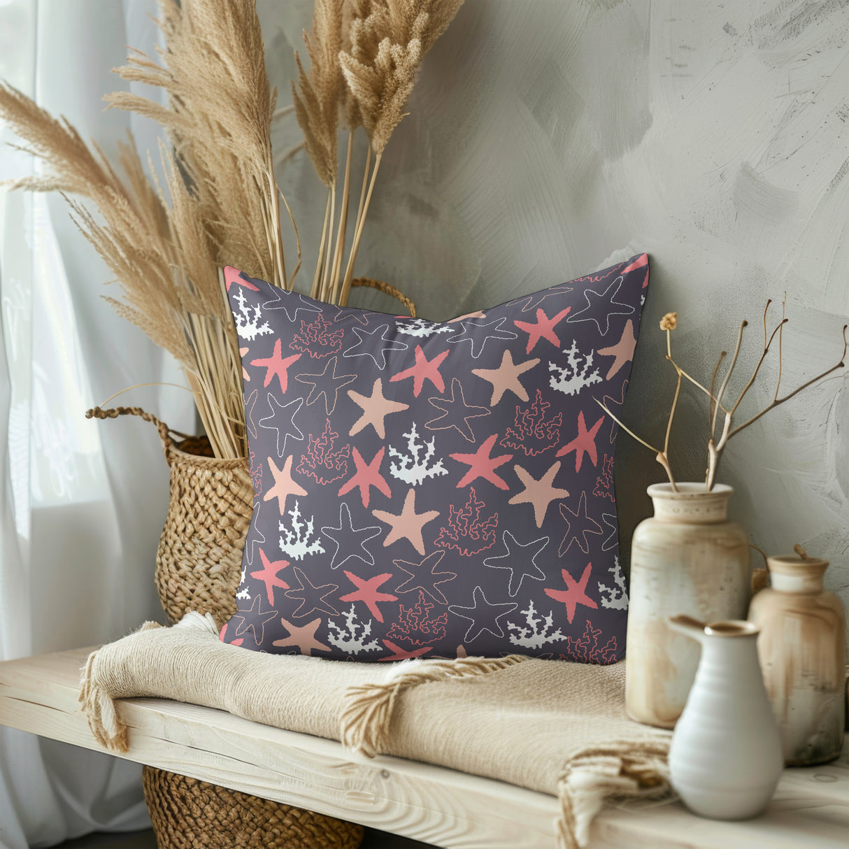 Coral Seas Square Pillow