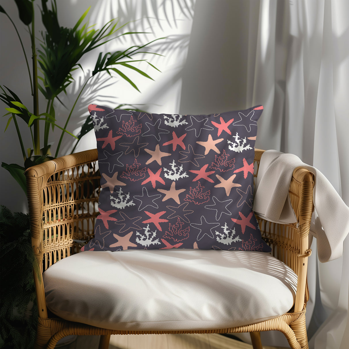 Coral Seas Square Pillow