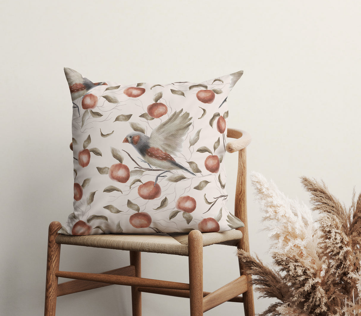 Autumn Songbirds Square Pillow