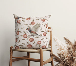 Autumn Songbirds Square Pillow