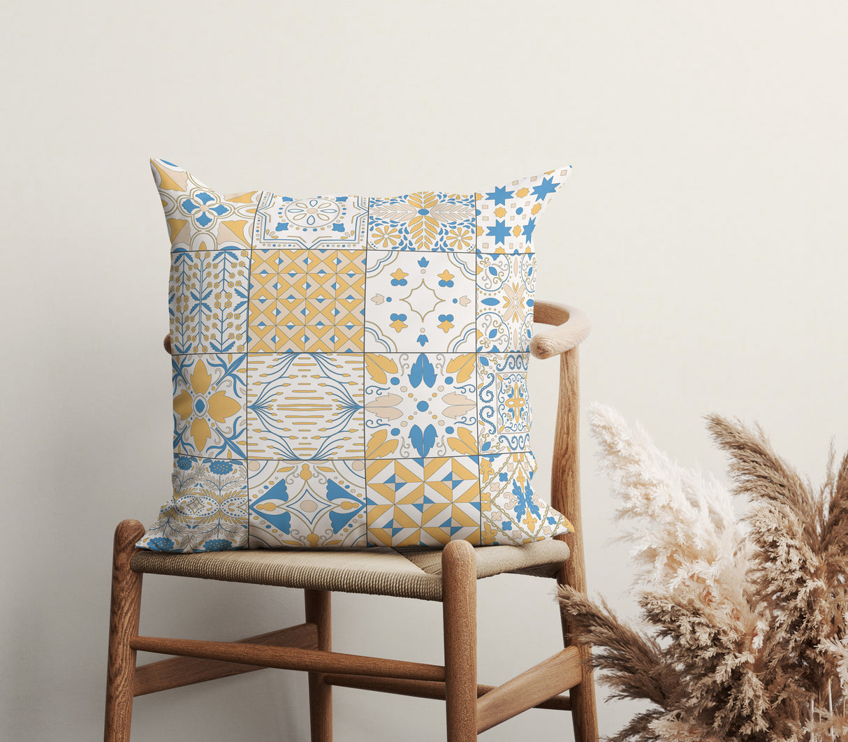 Mediterranean Tiles Square Pillow