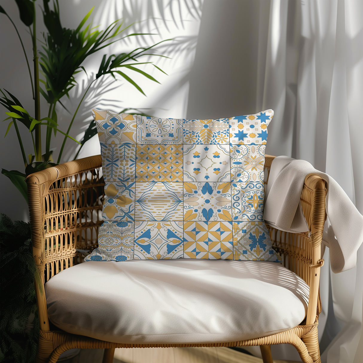 Mediterranean Tiles Square Pillow