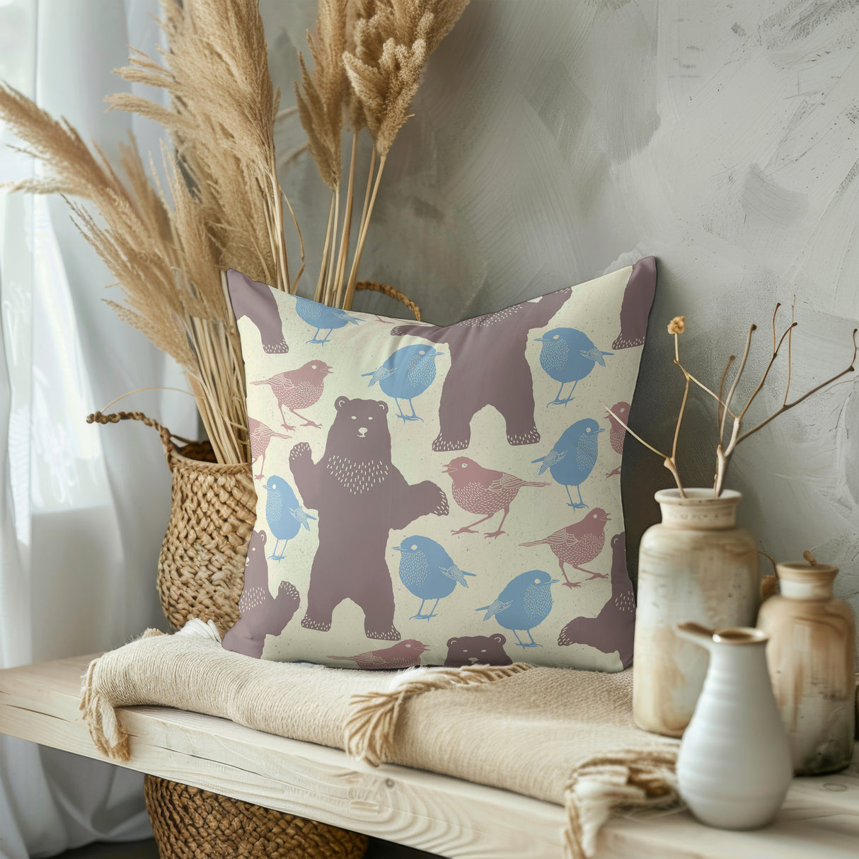 Forest Harmony Square Pillow