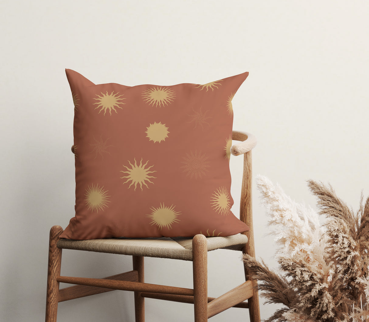 Sunburst Elegance Square Pillow