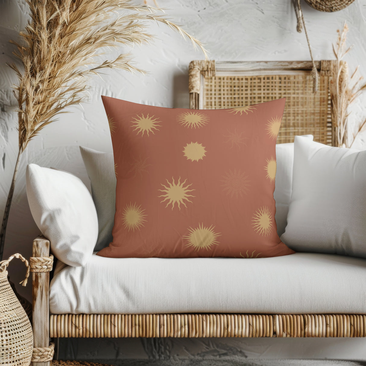 Sunburst Elegance Square Pillow