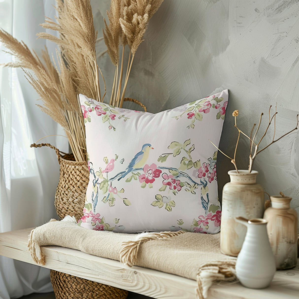 Songbird Serenity Square Pillow