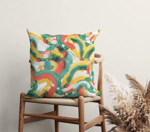 Colorful Symphony Square Pillow