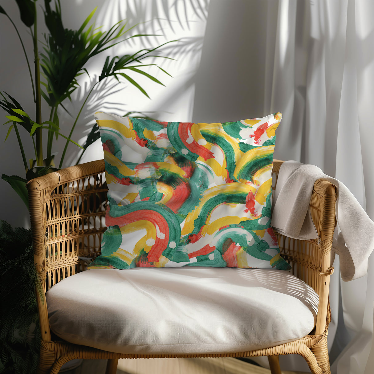 Colorful Symphony Square Pillow