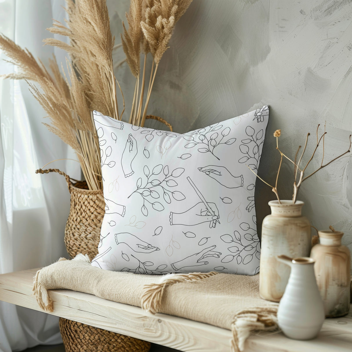 Hands of Grace Square Pillow