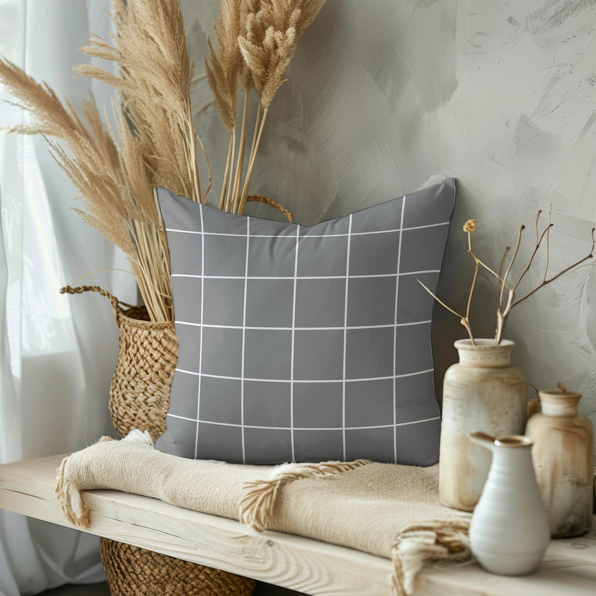 Monochrome Sophistication Square Pillow