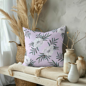 Lavender Grace Bloom Square Pillow