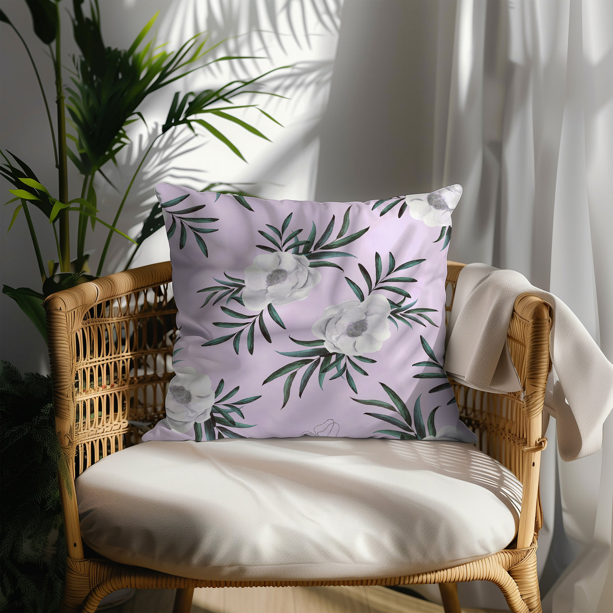 Lavender Grace Bloom Square Pillow