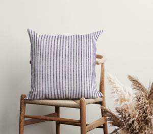 Glittering Lavender Stripes Square Pillow